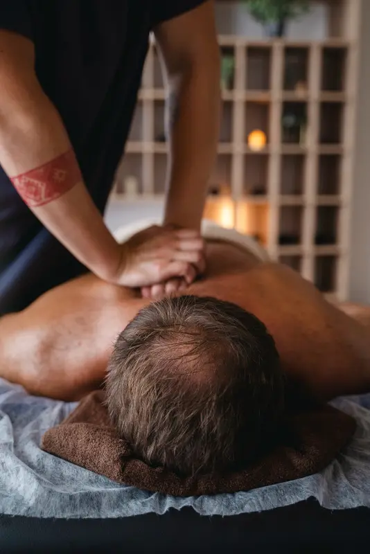 Romantic couple’s full-body massage for deep relaxation and bonding experience